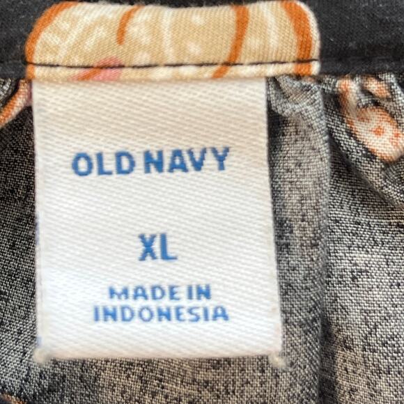 Old Navy Womens XL Black/Brown/Pink Floral Print V Neck Rayon Dress BOHO/Fairy - Picture 3 of 9